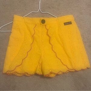 Matilda Jane Canary Yellow Eyelet Scalloped Shorts